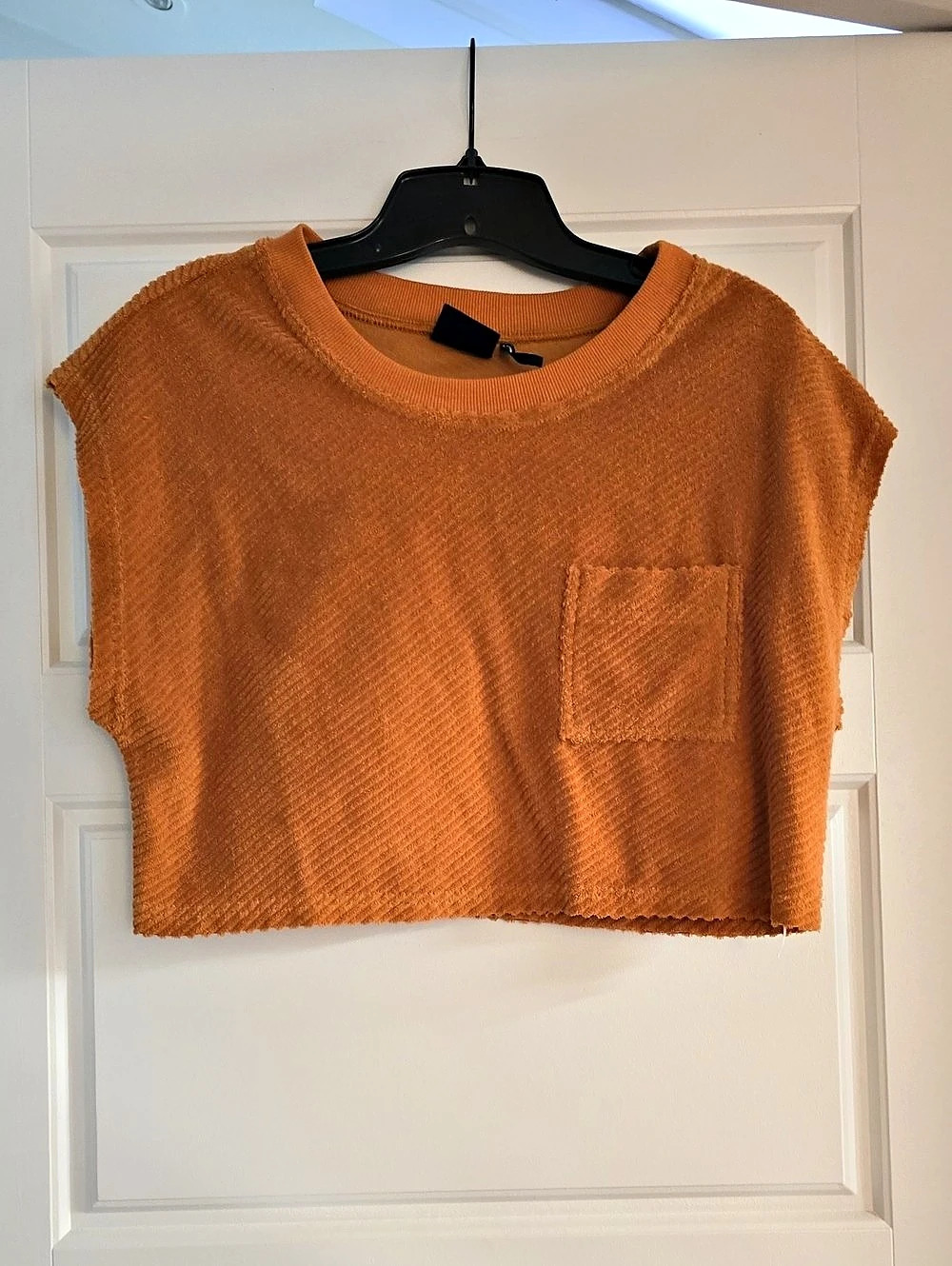 Orange Cropped Pocket Top